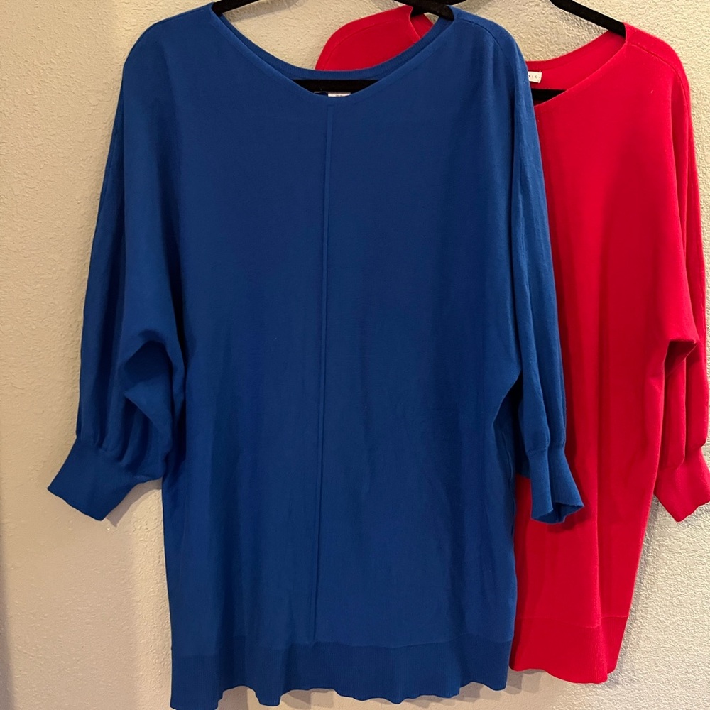 Max Studio Blue Knit Top